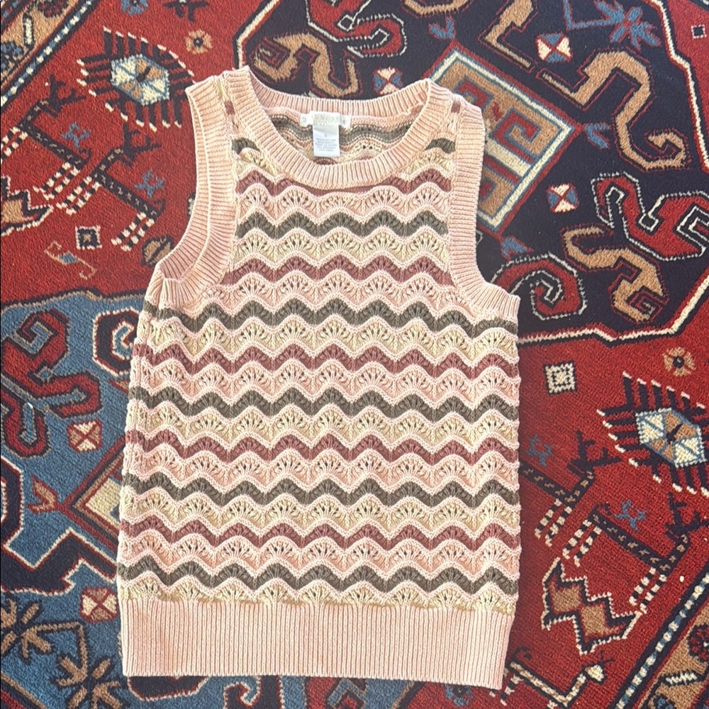 Design History Chevron Knit Sleeveless Top Size Small